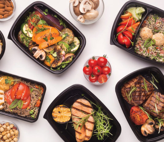 Restaurant Healthy Food Delivery In Take Away Boxes