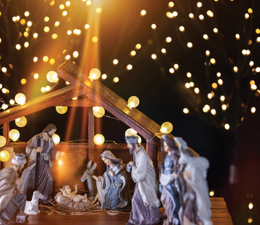 Christmas Nativity Scene; Jesus Christ, Mary And Joseph