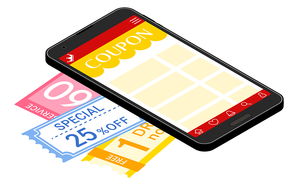 Smartphone with coupons