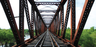 Railway Track On Bridge