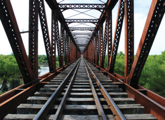 Railway Track On Bridge