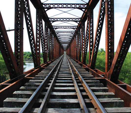 Railway Track On Bridge