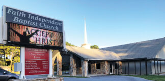 Conference Church Front With Sign