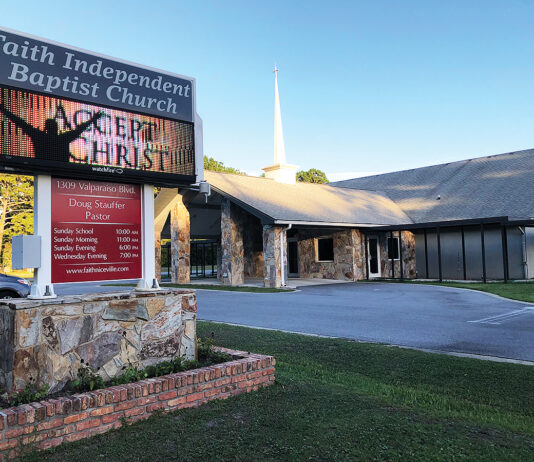 Conference Church Front With Sign