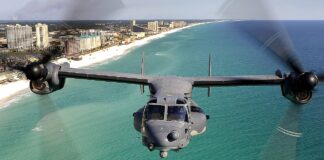 Cv 22 Osprey Flies Over The Emerald Coast