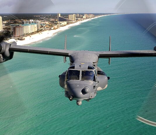 Cv 22 Osprey Flies Over The Emerald Coast