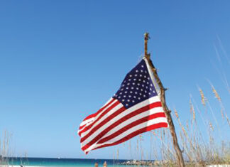 Flag On Beach