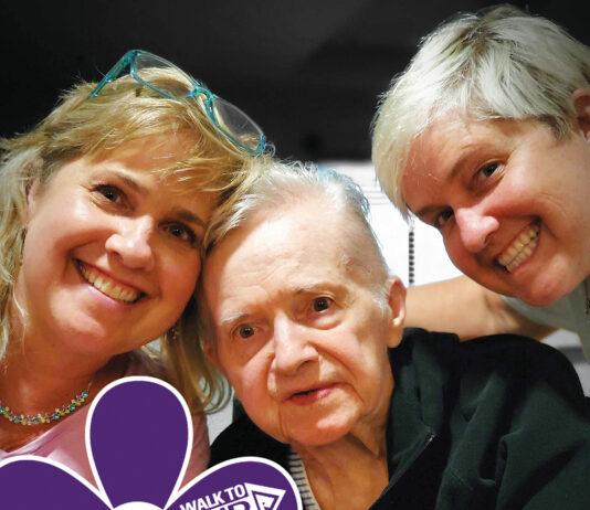 Walk Alz Michelle Leclere Ferreira (left), Jeanne Francis Leclere (center), Lisa Leclere (right)