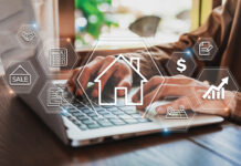 Businessman Using Laptop To Search, Planning And Investing In Real Estate, Property Management Concept