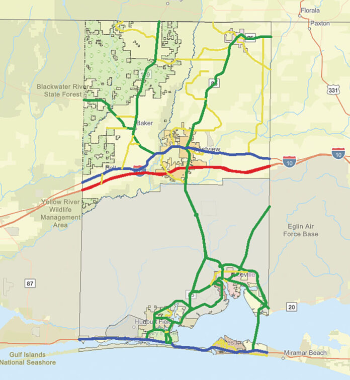 Okaloosa County Map